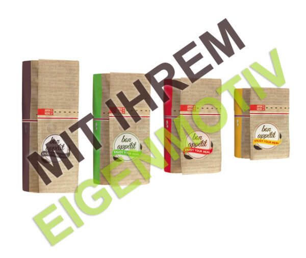 Anfrage: Snack Bag / Brötchentüte zum aufreissen, Easy Line Paper, braun fettdicht 40g/m², M, 18x7x13 mm