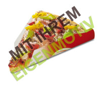 Anfrage: Pizza-Ecke, Recyclingkarton braun + Fettbarriere (kunststofffrei), 300 g/m², unbedruckt