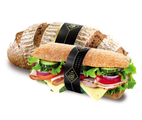 Banderolen für Brot "Black Line" bedruckt, selbstklebend (Auslaufartikel)